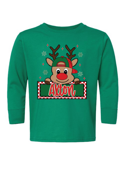 Boy Reindeer Name Drop Longsleeve