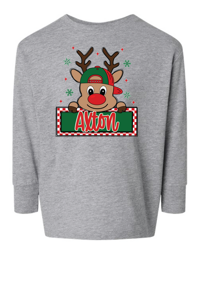 Boy Reindeer Name Drop Longsleeve