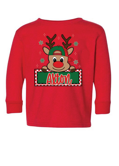 Boy Reindeer Name Drop Longsleeve