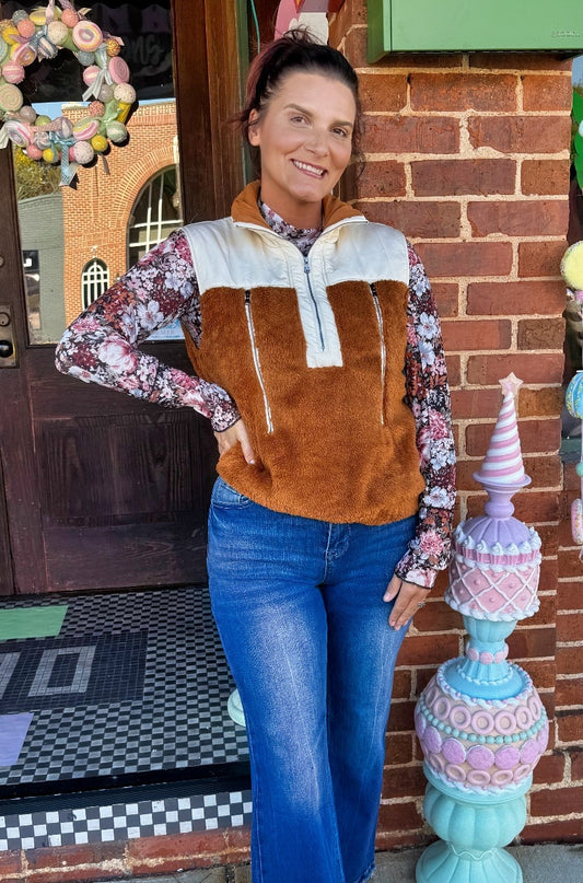 Brown Camo Puffer Vest