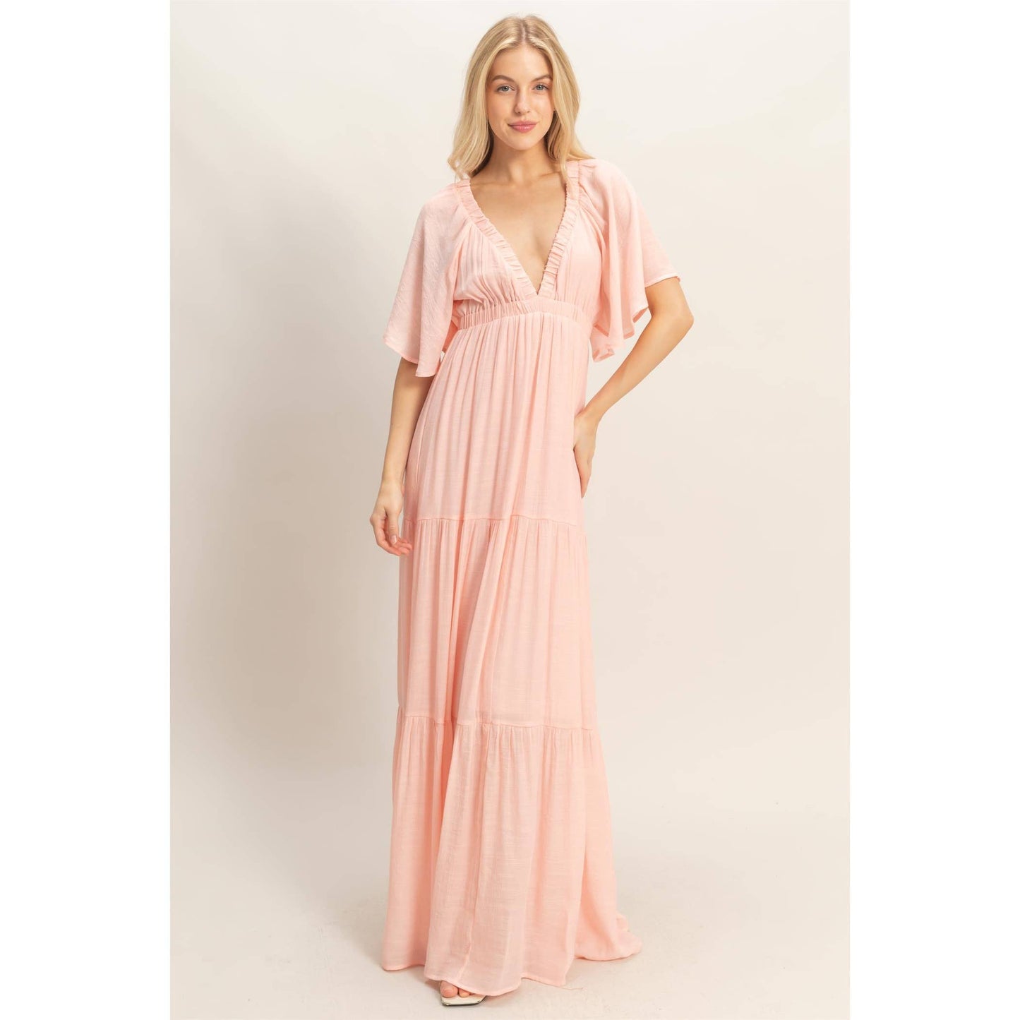 Flutter Sleeve Maxi Dress
