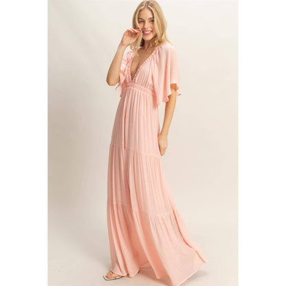 Flutter Sleeve Maxi Dress