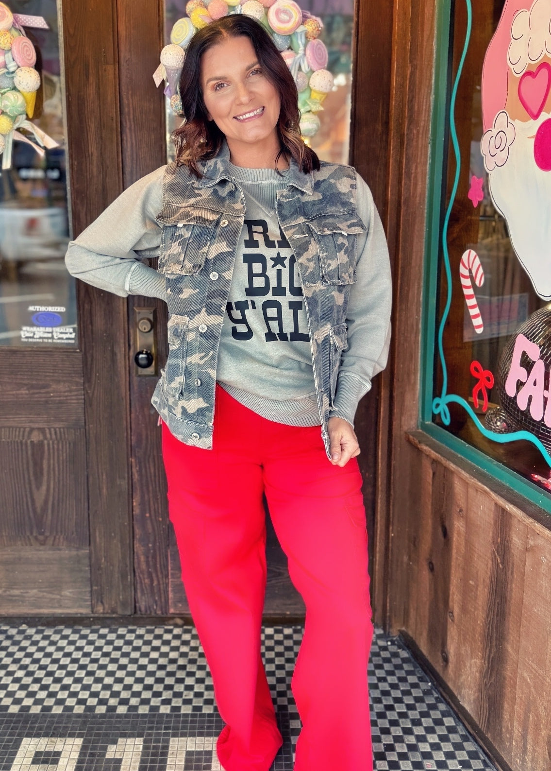 Camo Cargo Denim Vest