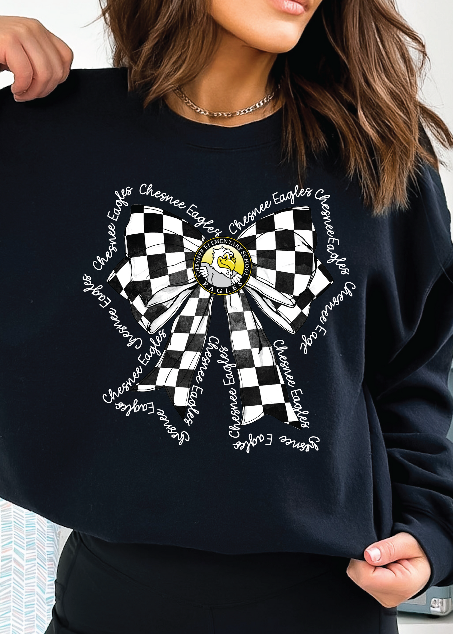 Coquette Checkered Crewneck