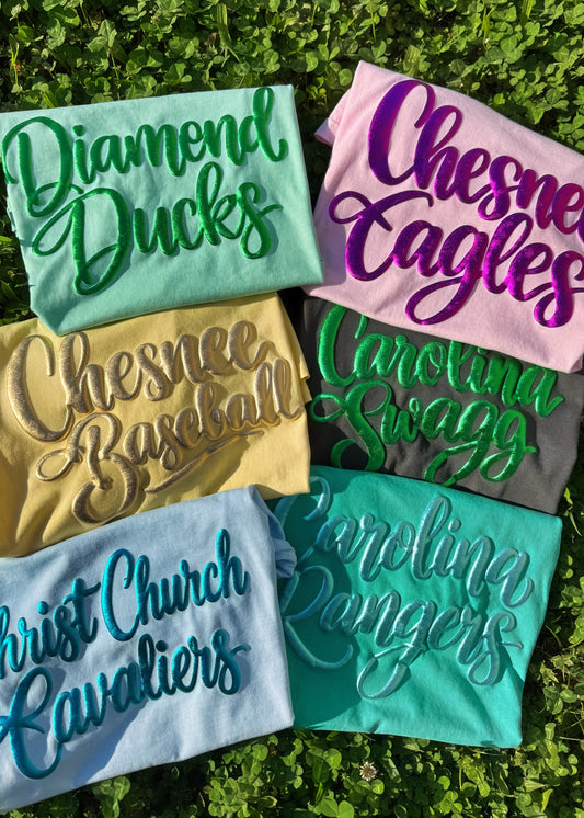 Comfort Color Metallic Puff Graphic Tee