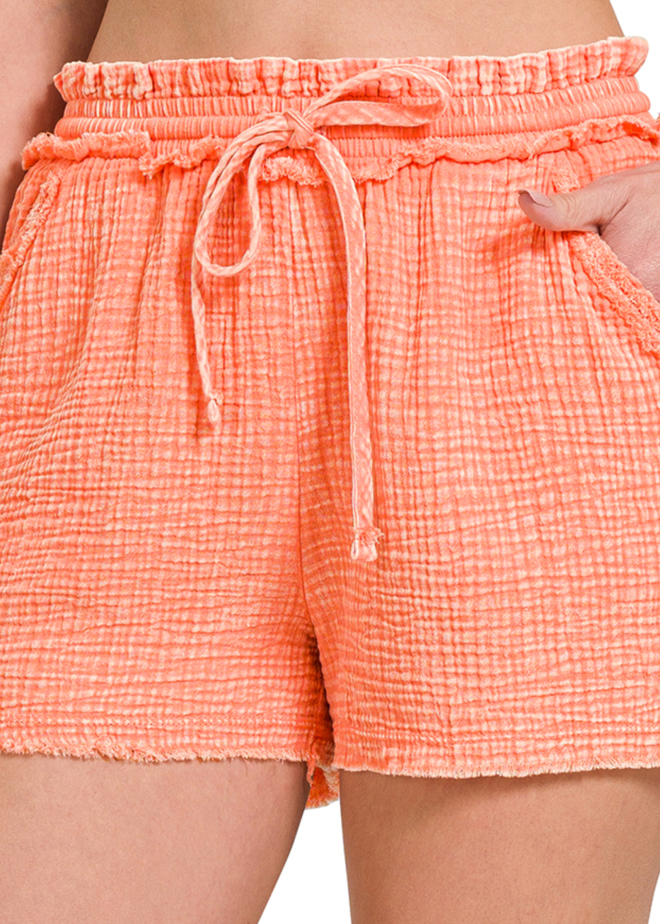 Sun-Washed Gauze Shorts