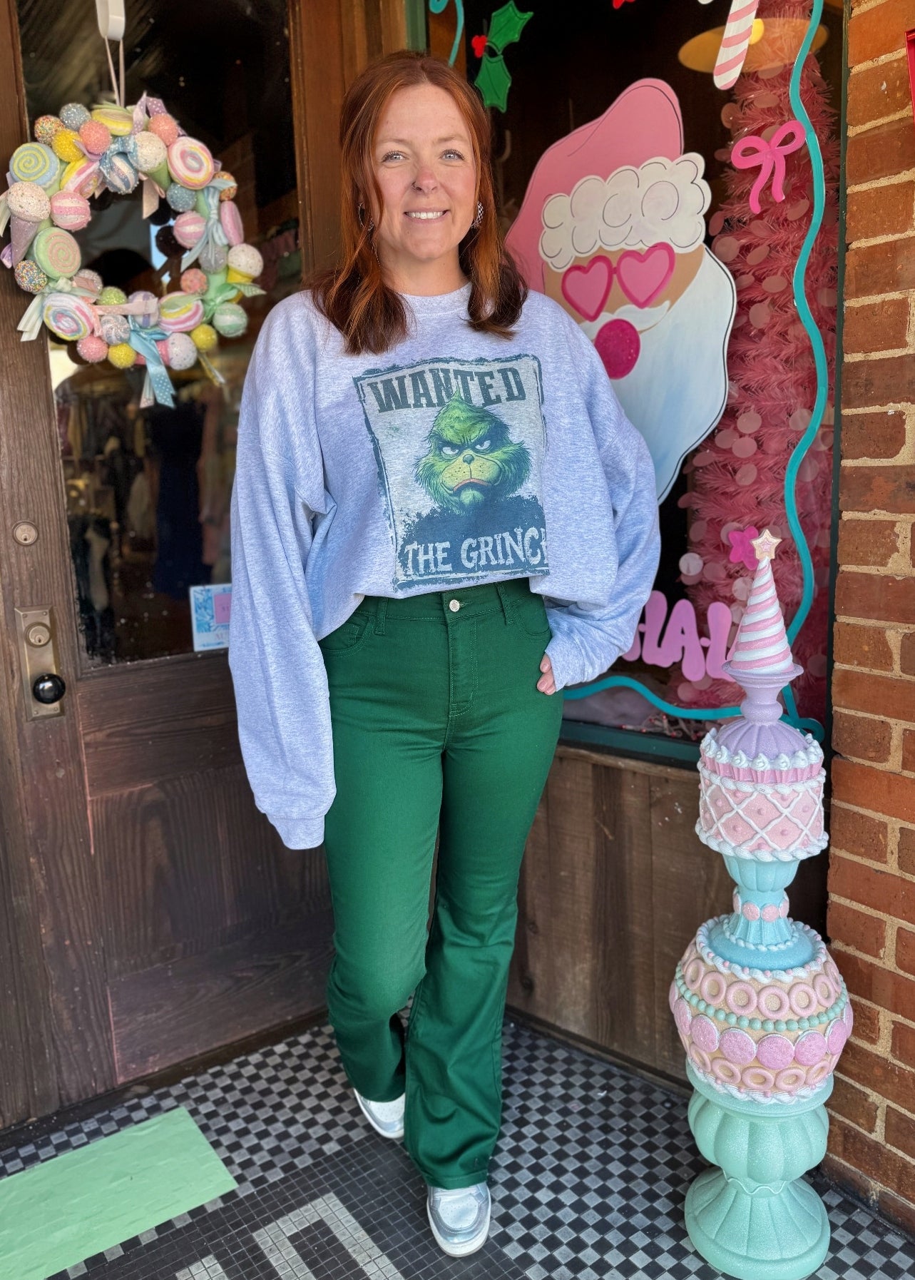 Festive High-Rise Bootcut Pants