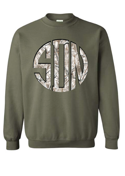 PERSONALIZED VARSITY WINTER CAMO SWEATSHIRT