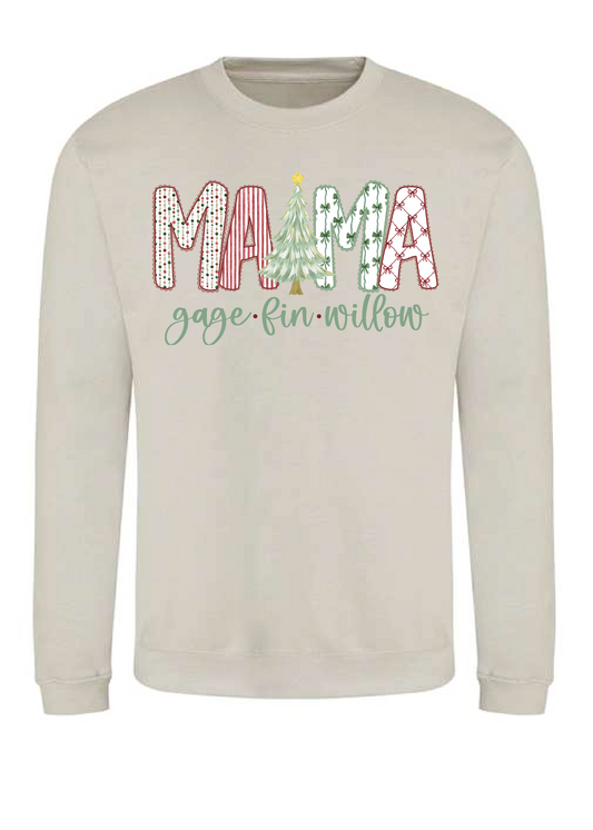 Personalized Christmas Floral Font Sweatshirt