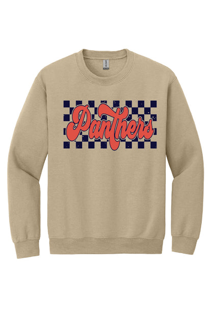 Panthers Distressed Checkered Sweatshirt