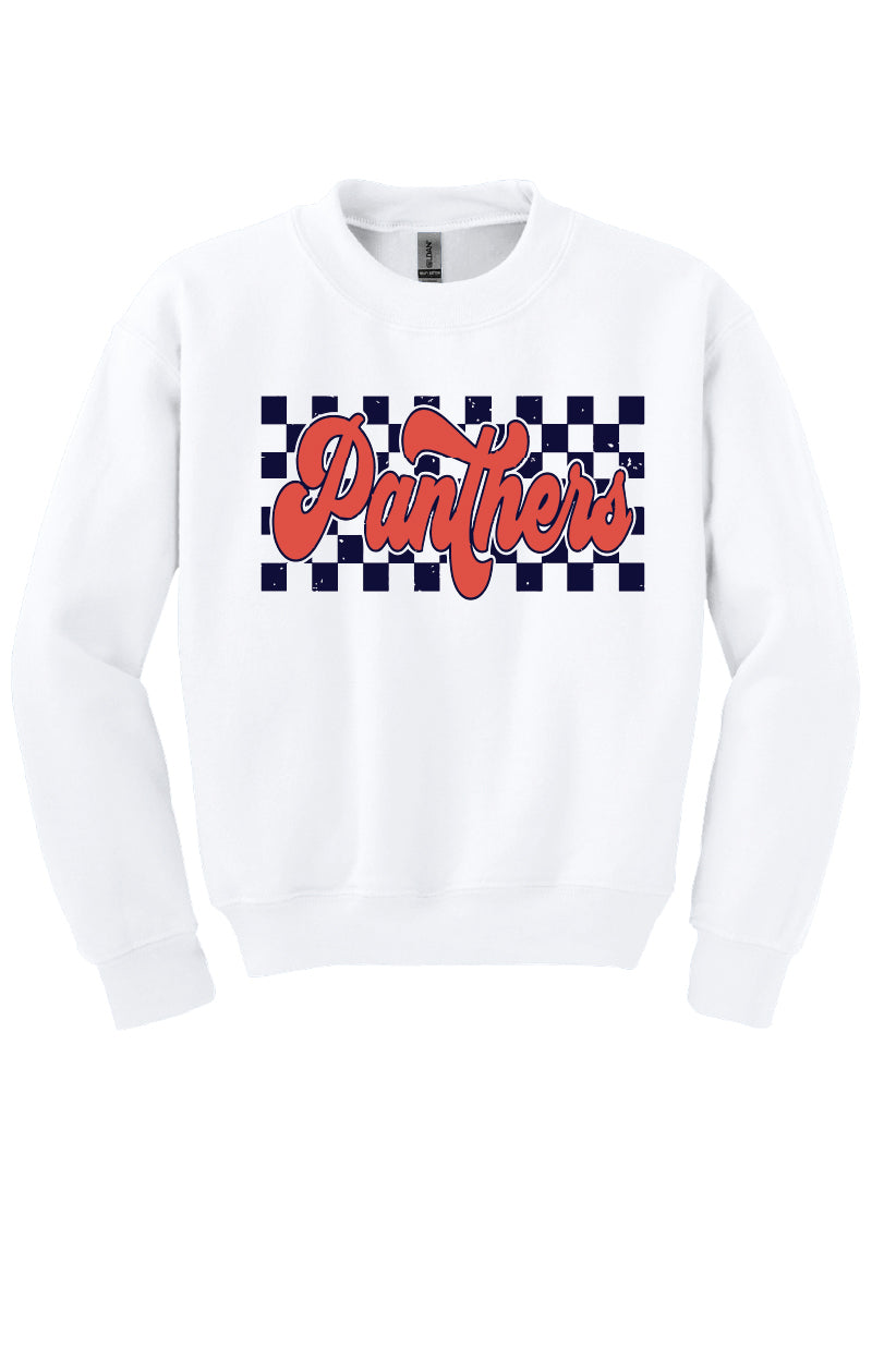 Panthers Distressed Checkered Sweatshirt