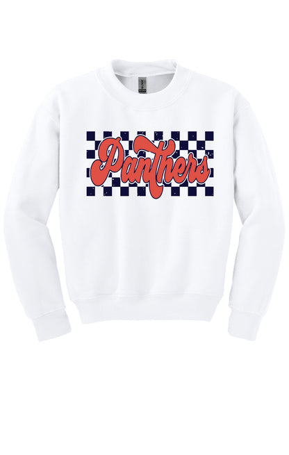 Panthers Distressed Checkered Sweatshirt