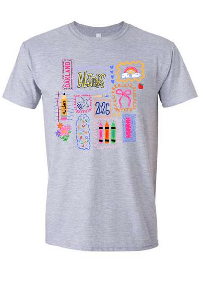 Oakland Allstars Doodle Collage Tee