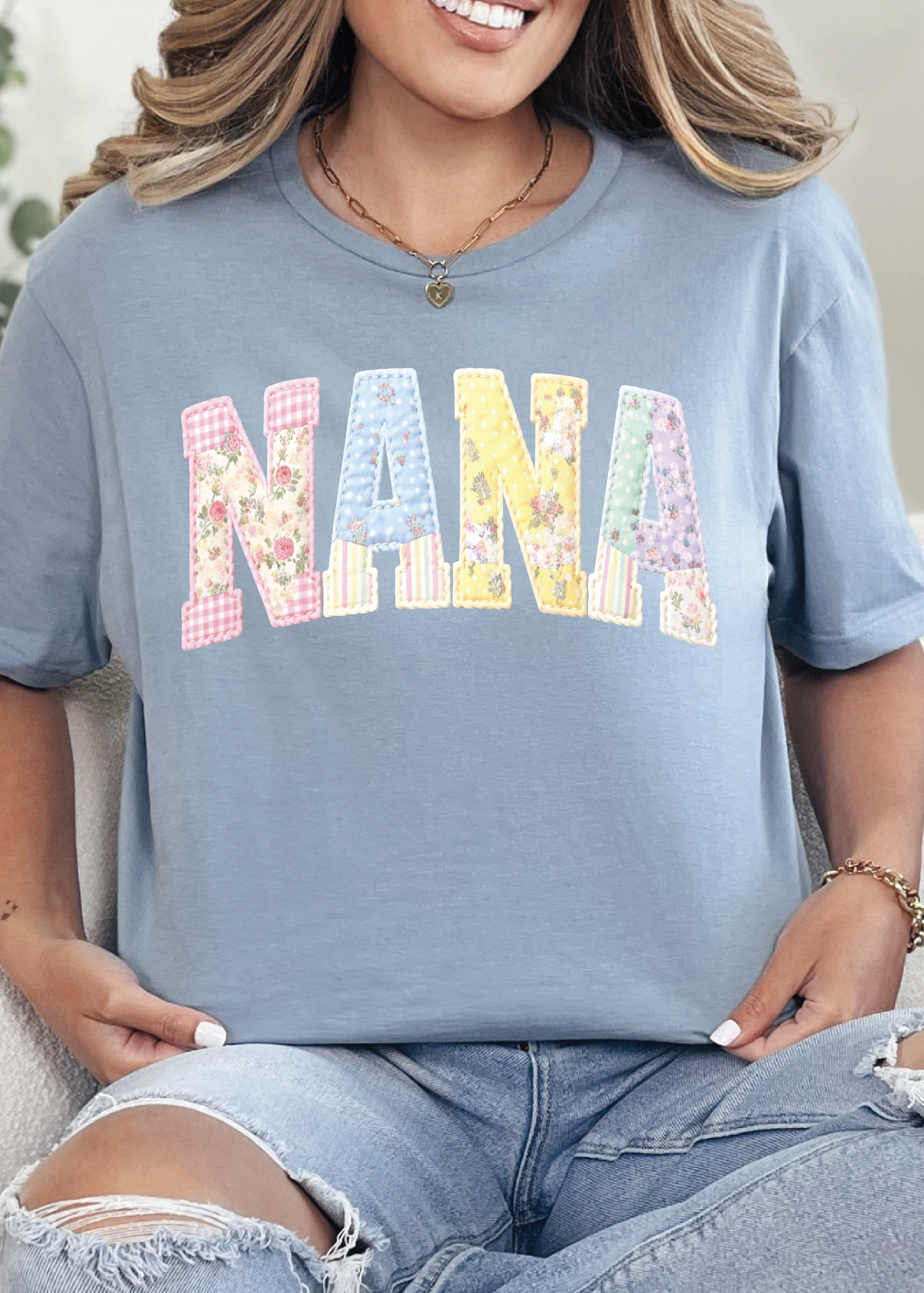 Patchwork Name Tee – Down Home Designs & Co.
