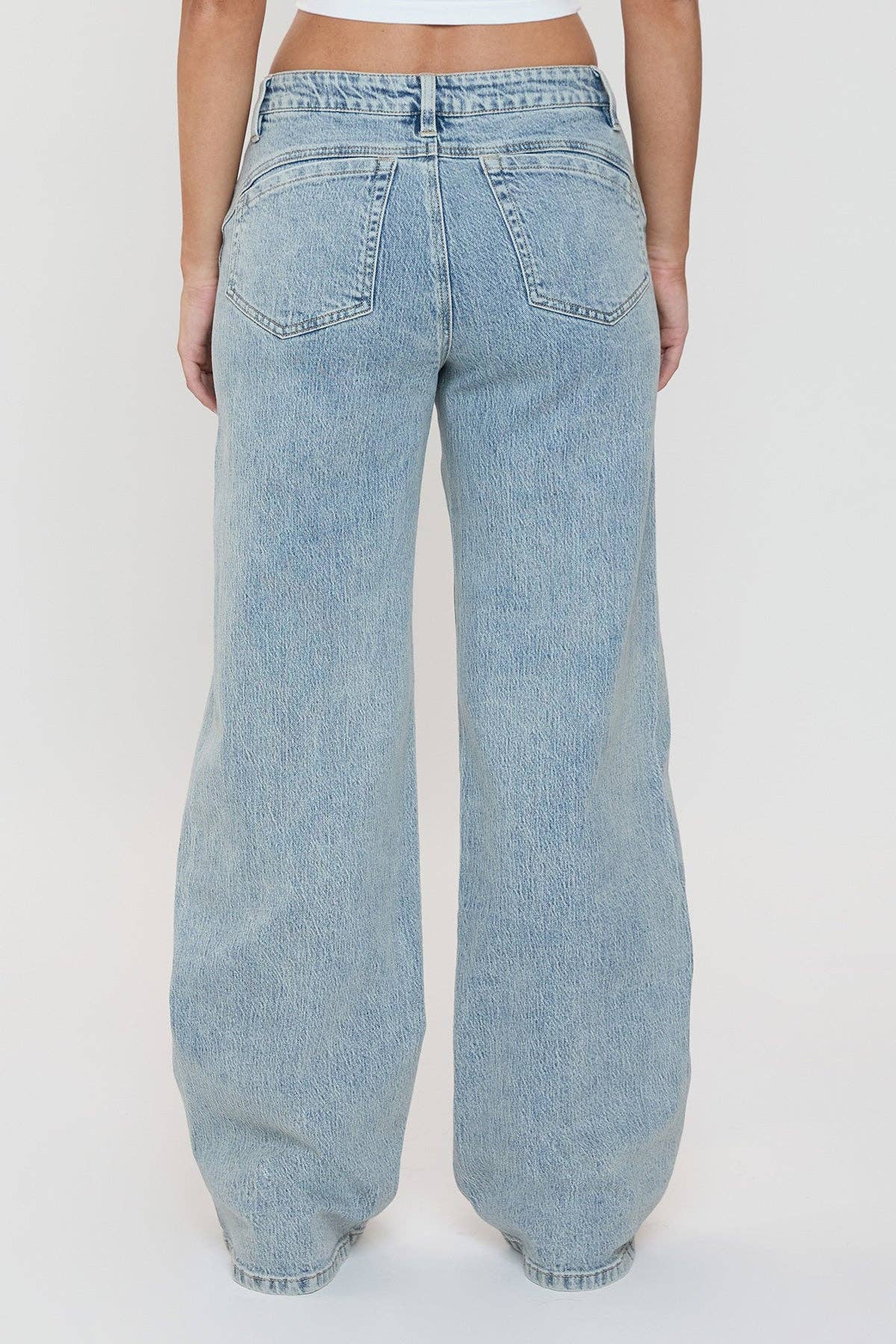 Luxe Bella Seam Detail Wide Leg Jeans-P073199