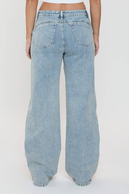 Luxe Bella Seam Detail Wide Leg Jeans-P073199