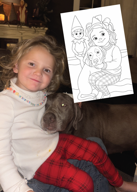 Personalized Elf on the Shelf Coloring Page