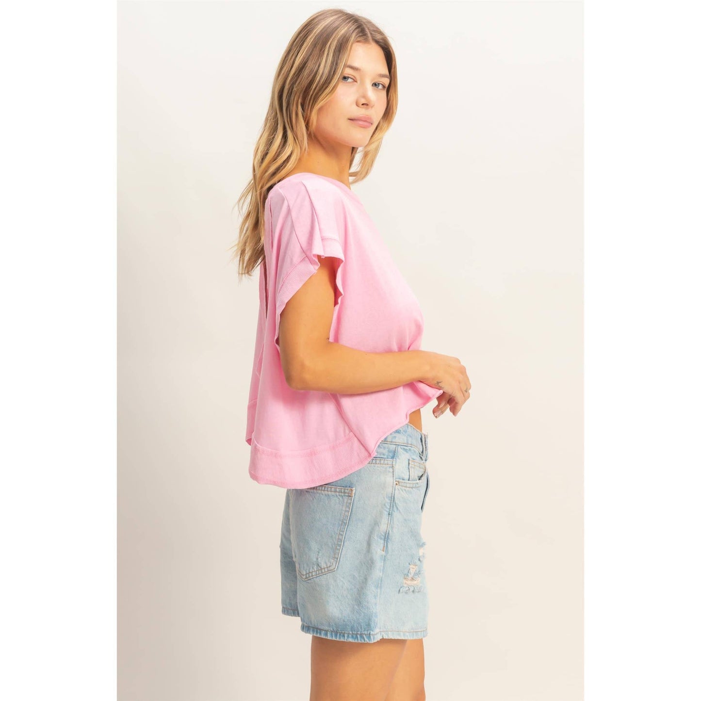 Open Back Boxy Crop Top