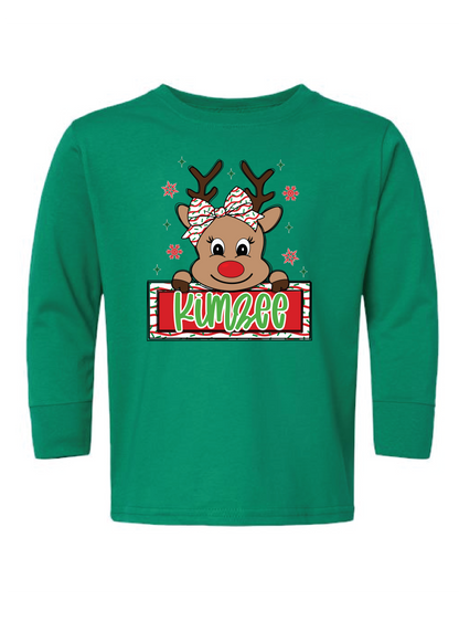 Girl Reindeer Namedrop Long Sleeve