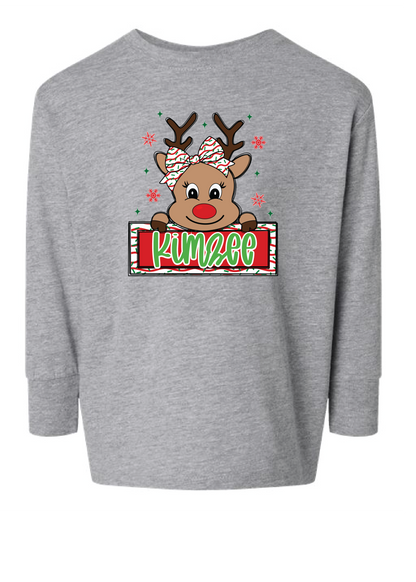 Girl Reindeer Namedrop Long Sleeve