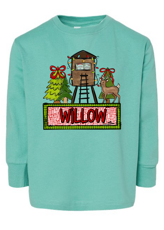 Girl Christmas Stand Long Sleeve Tee