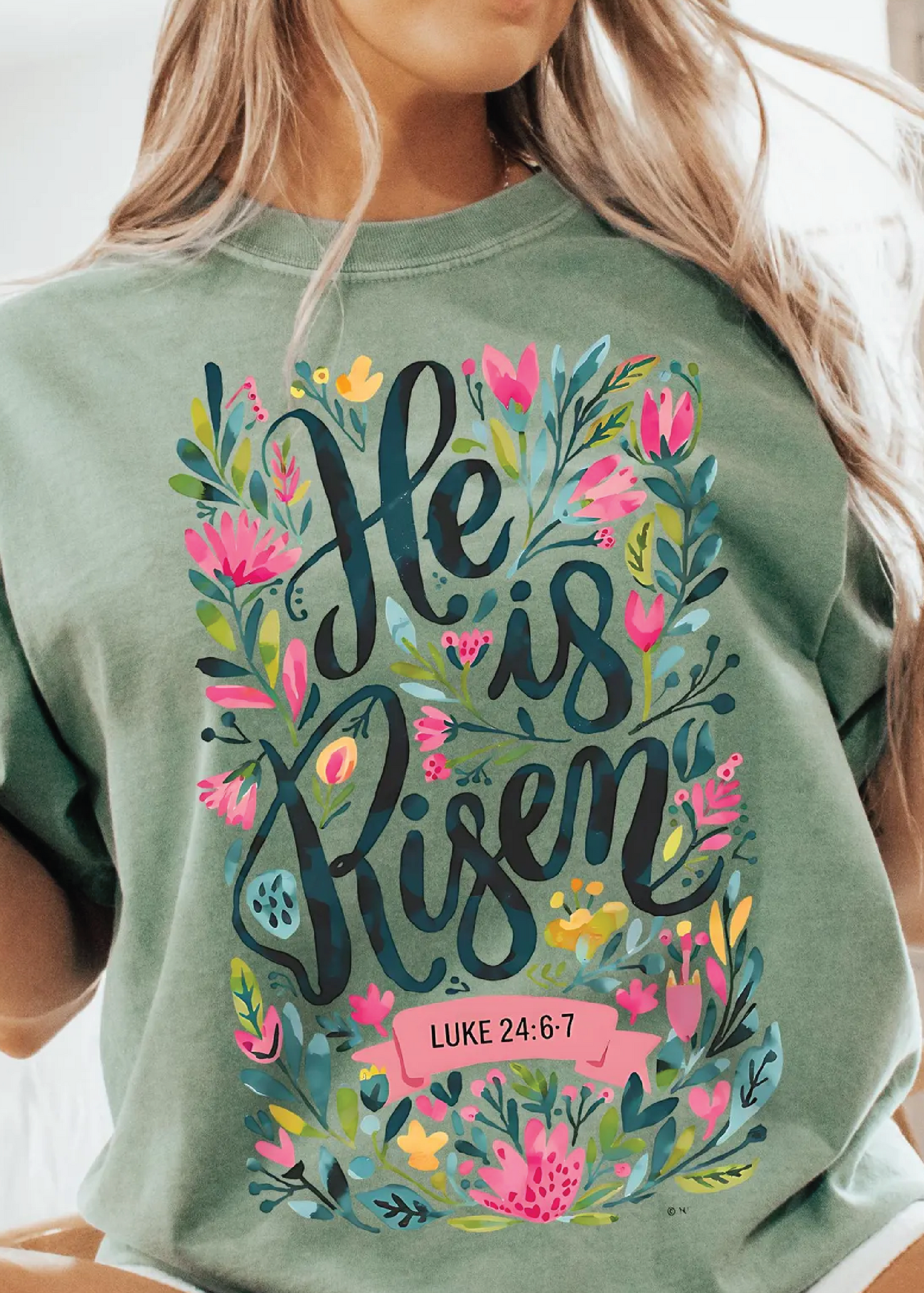 He is Risen Comfort Color Graphic Tee