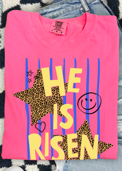 He Is Risen Neon Comfort Color Tee