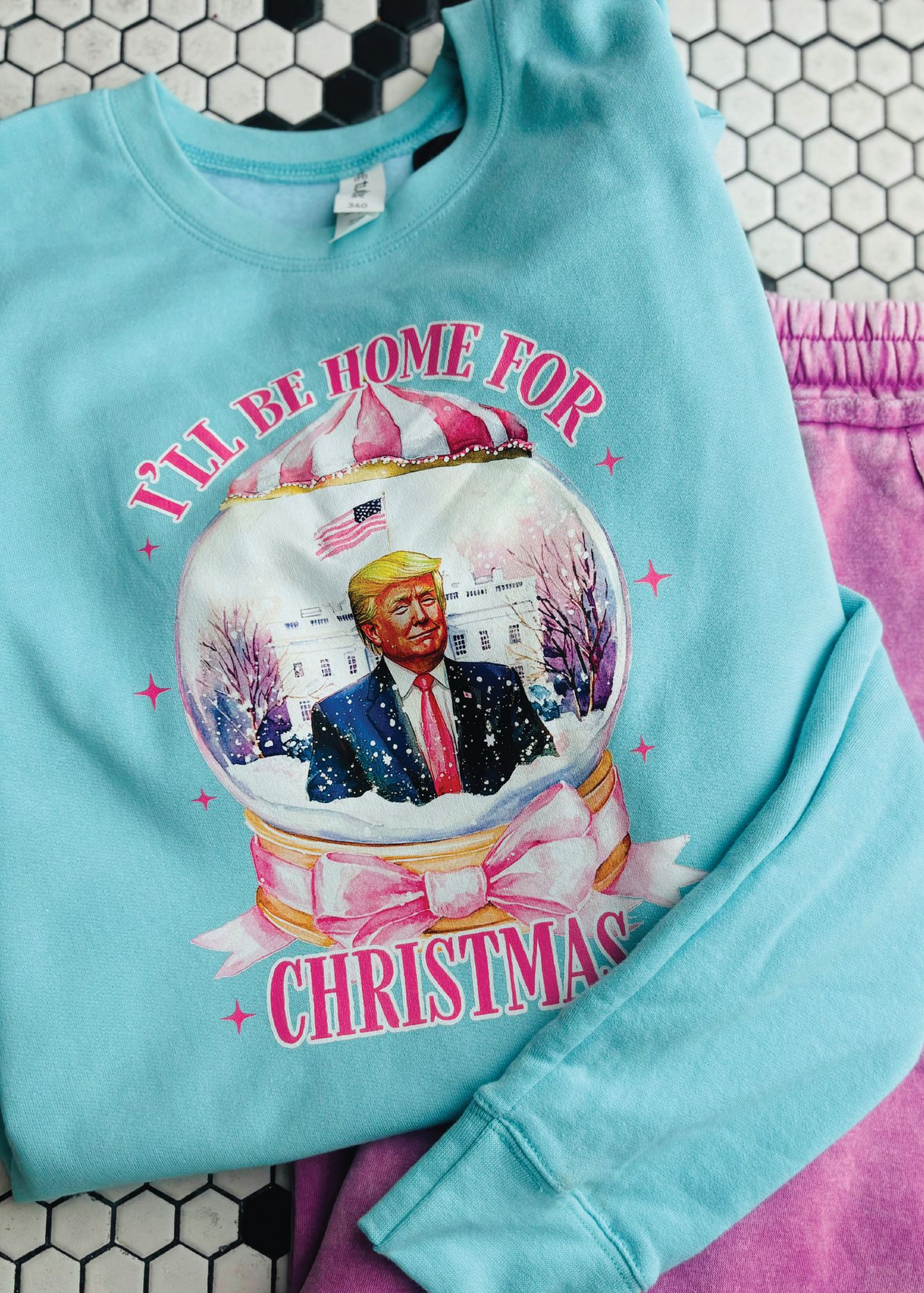 I'll be home for Christmas Trump Crewneck