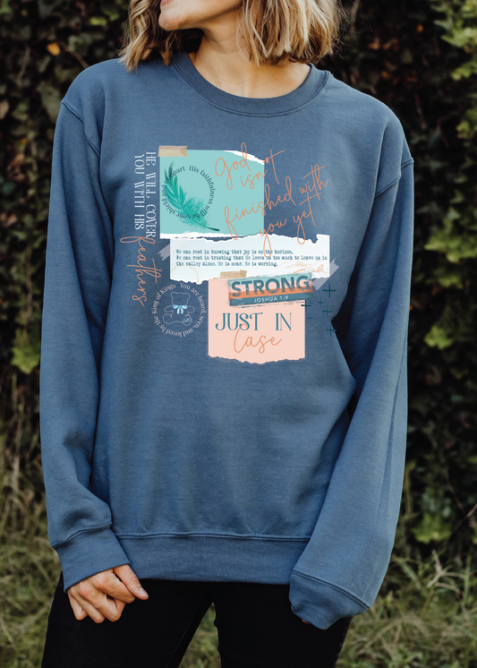 Just in Case Writings Collage Sweatshirt