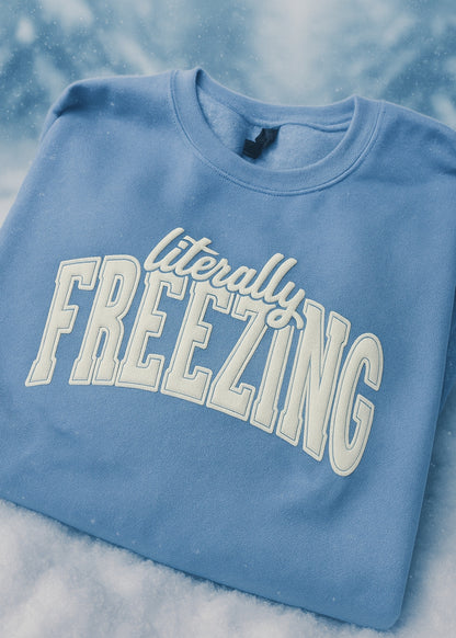 Literally Freezing Glitter Puff Sweatshirt