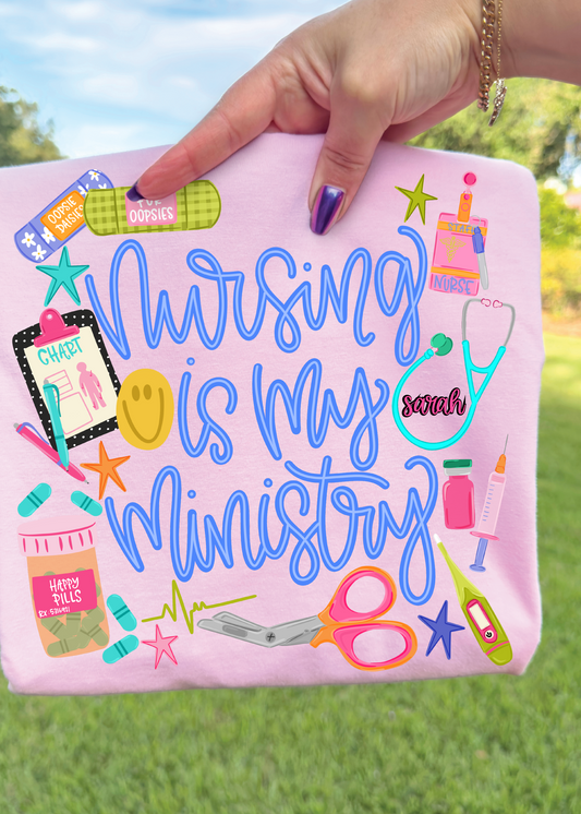 Nursing is my Ministry Custom Graphic Tee