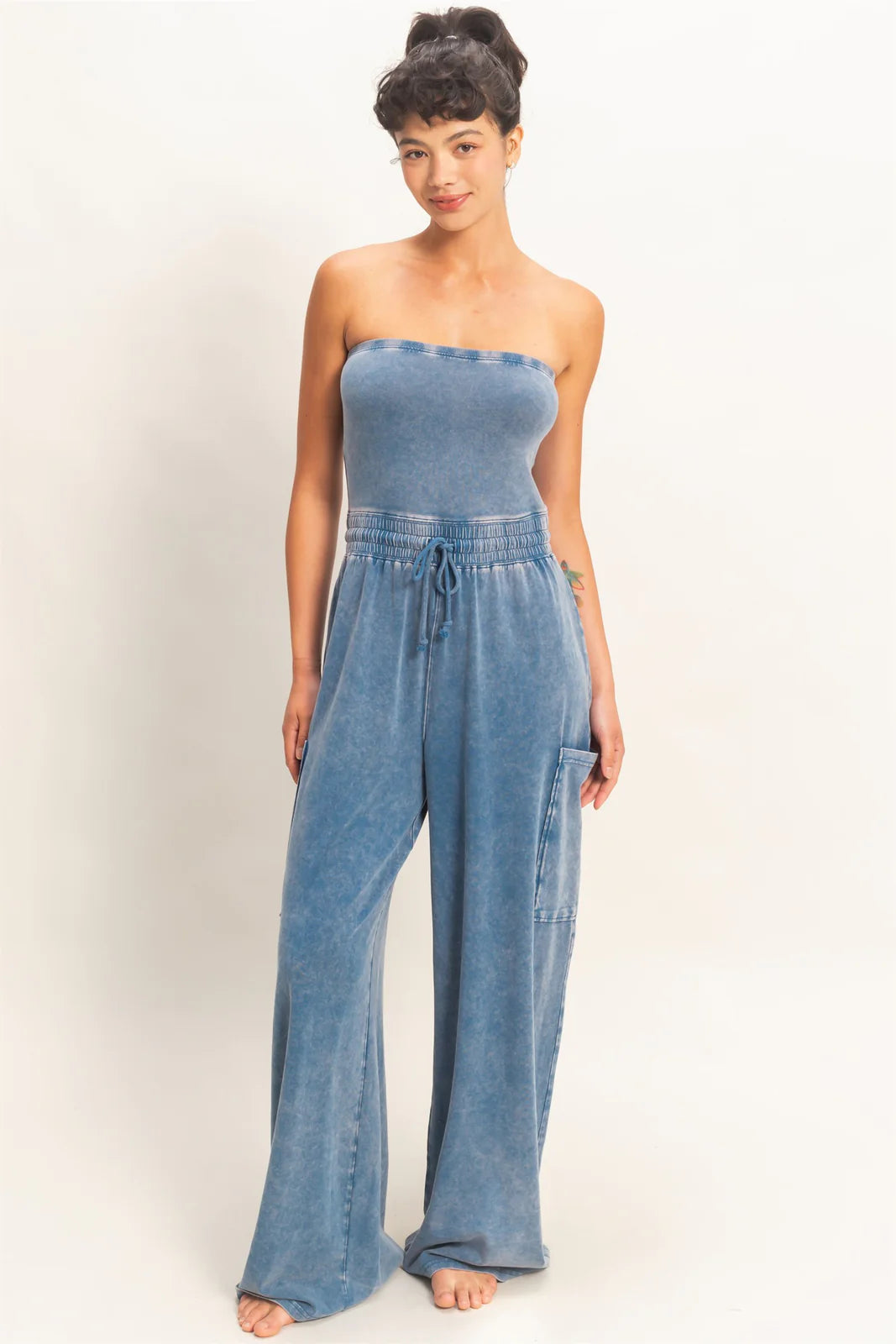 Coastal Breeze Strapless Jumpsuit