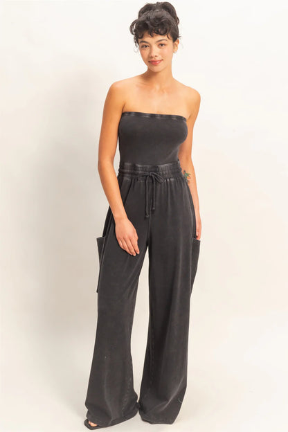 Coastal Breeze Strapless Jumpsuit