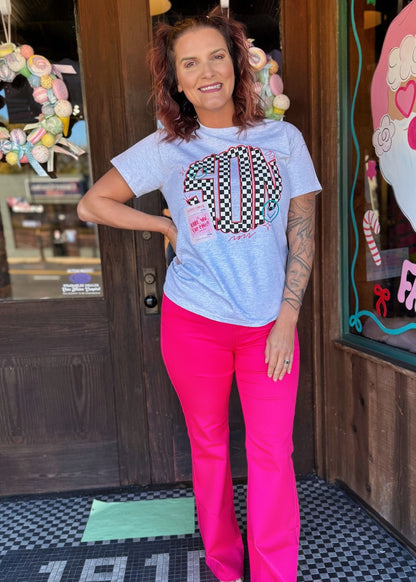 Festive High-Rise Bootcut Pants