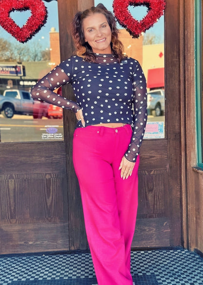 Hyperstretch High Rise Wide Leg