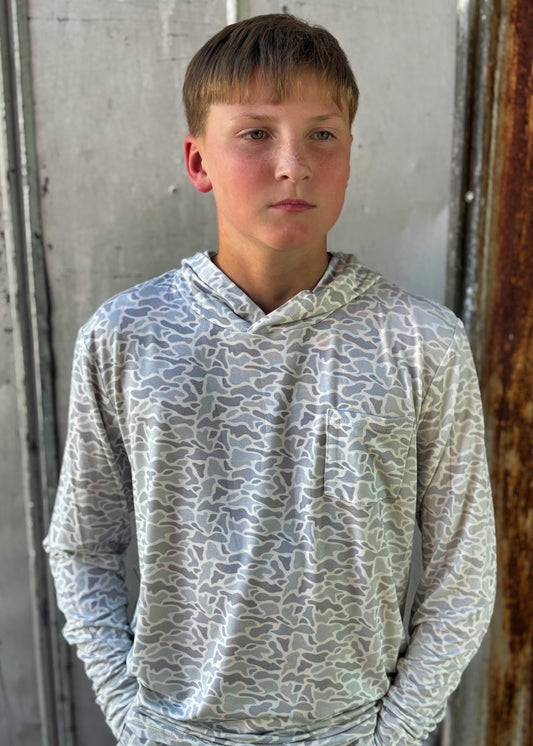 Boy's Polar Camo Lightweight Hoodie
