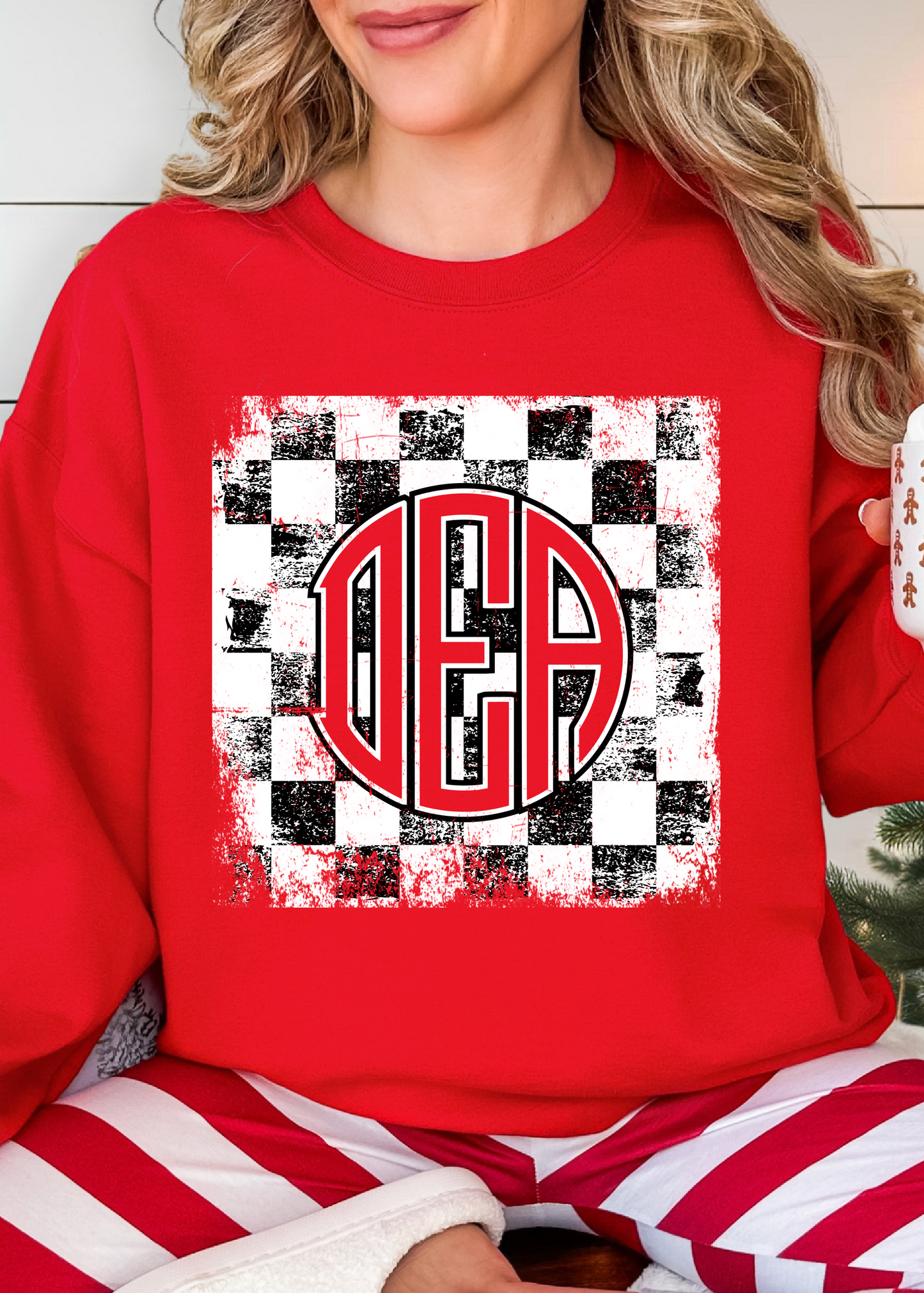 Grunge Checkered Monogram