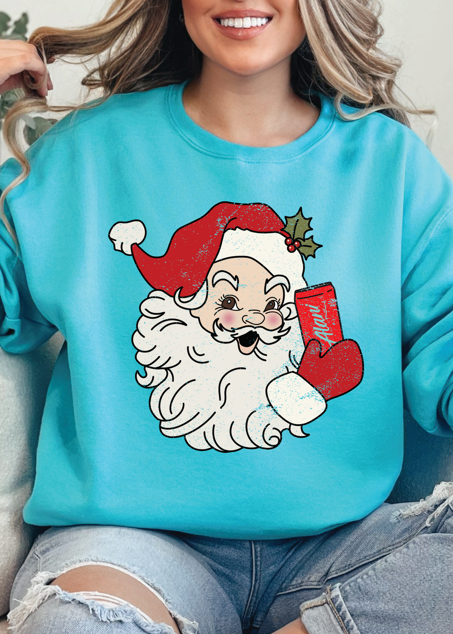 Vintage Santa Drink Crewneck