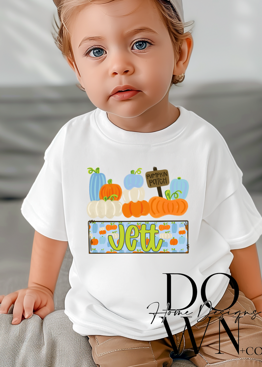 Boy Pumpkin Patch Name Tee