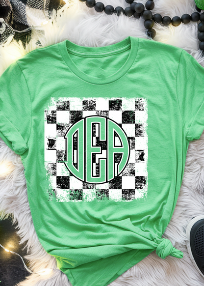 Grunge Checkered Monogram