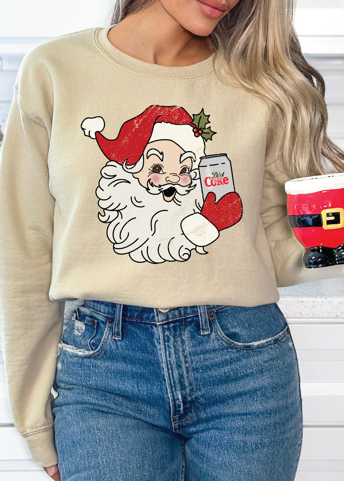 Vintage Santa Drink Crewneck