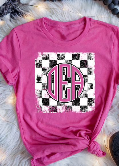 Grunge Checkered Monogram