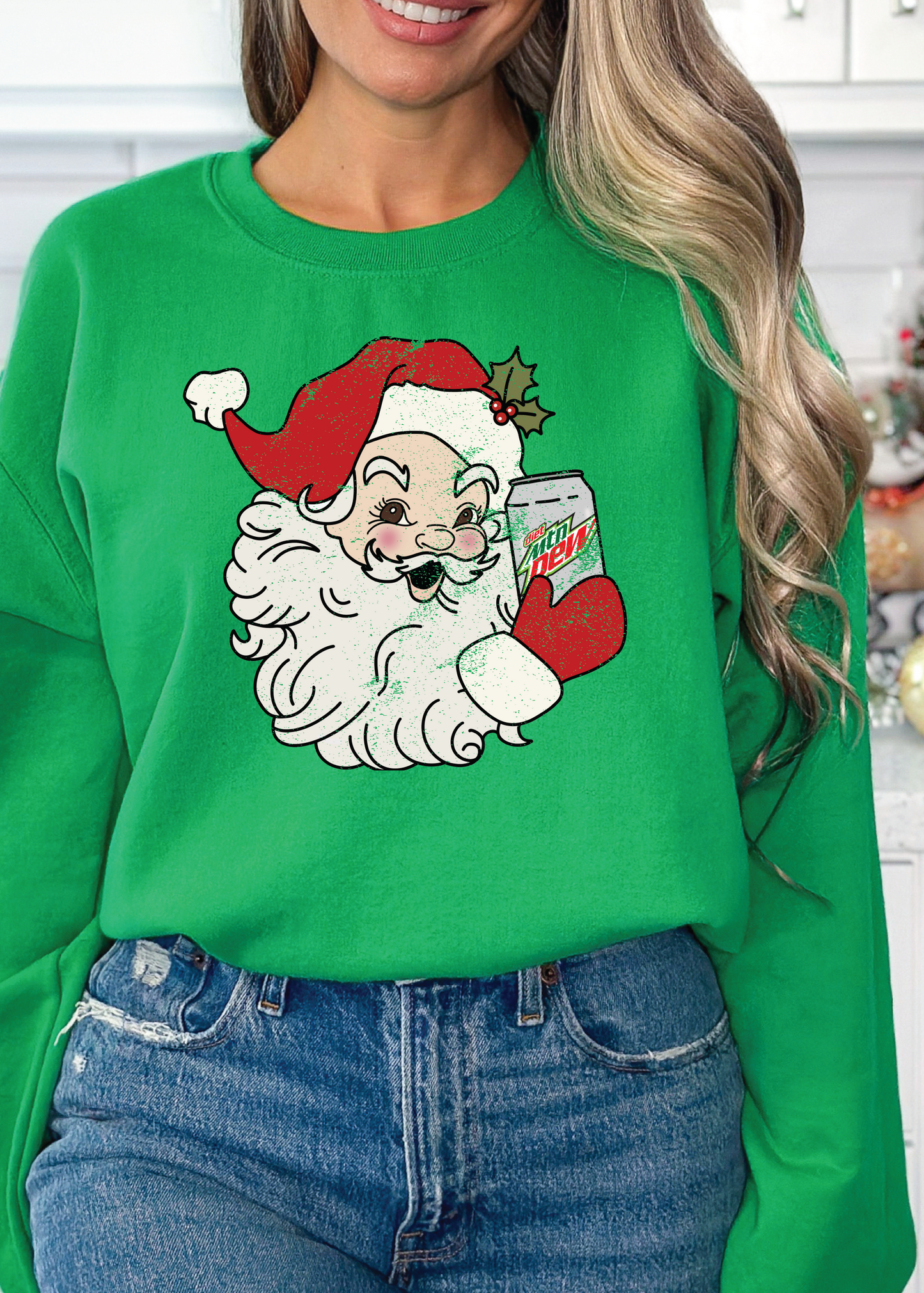 Vintage Santa Drink Crewneck