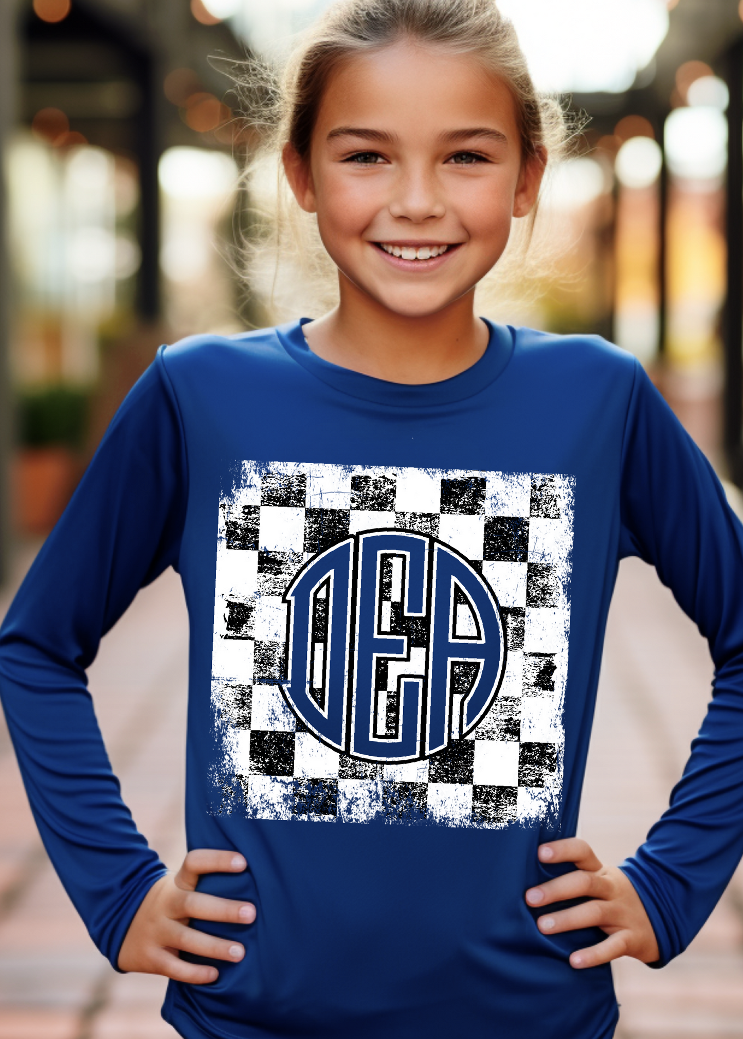 Grunge Checkered Monogram