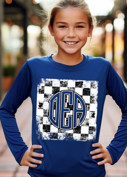 Grunge Checkered Monogram