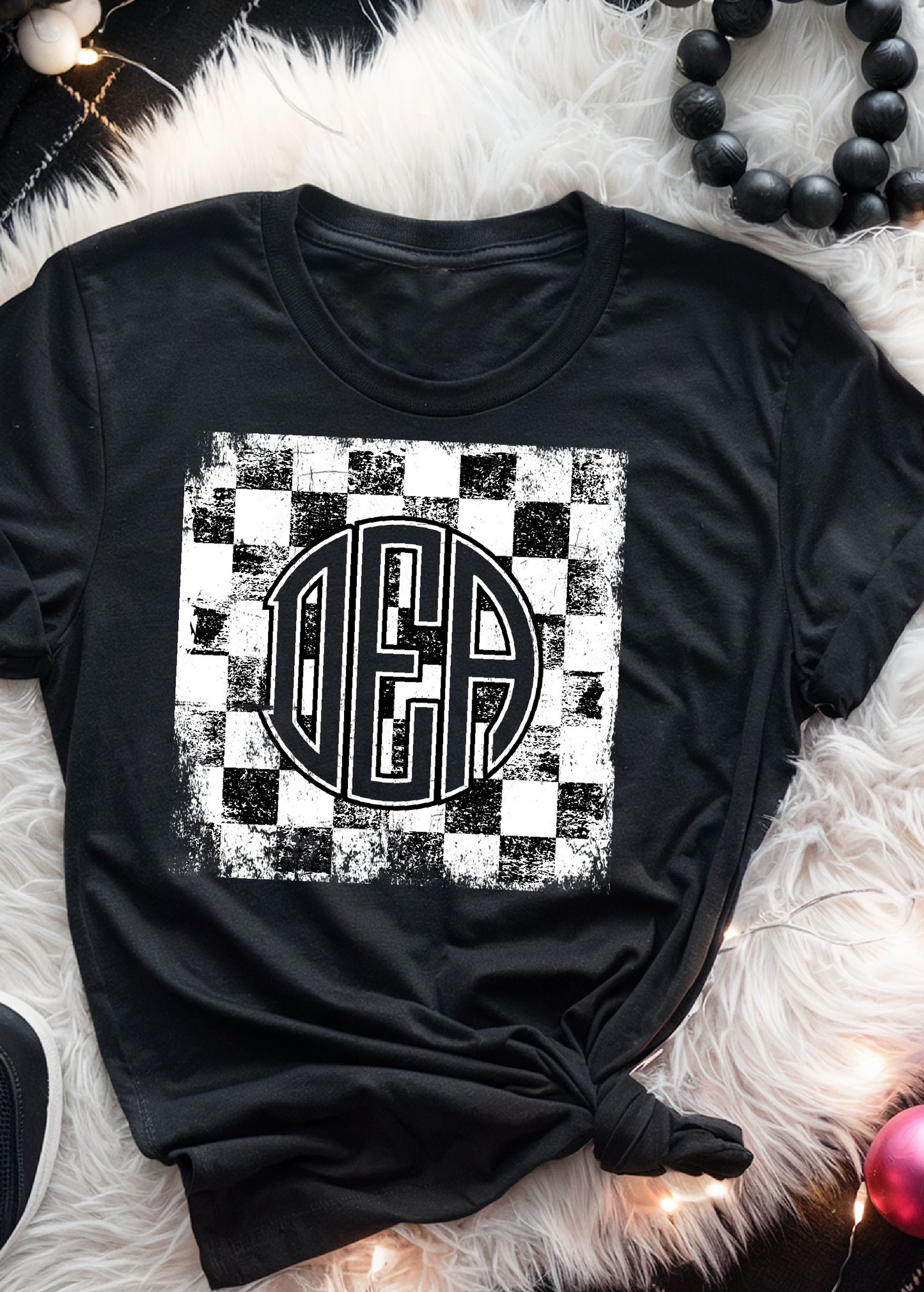 Grunge Checkered Monogram