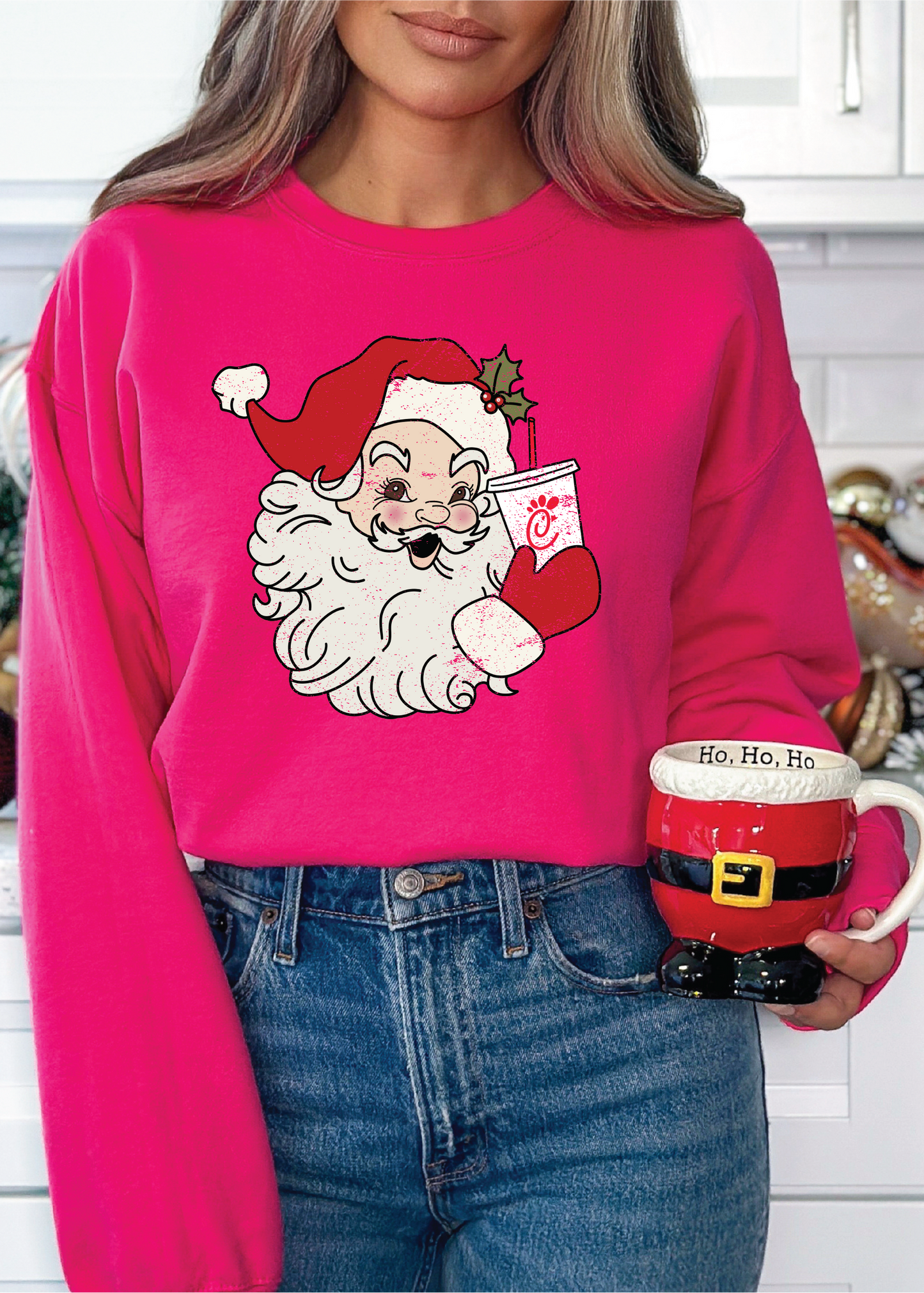 Vintage Santa Drink Crewneck