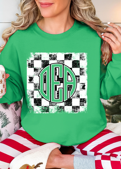 Grunge Checkered Monogram