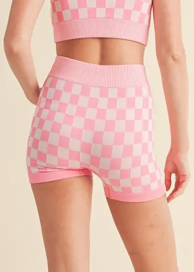 Checkmate Cropped Biker Shorts