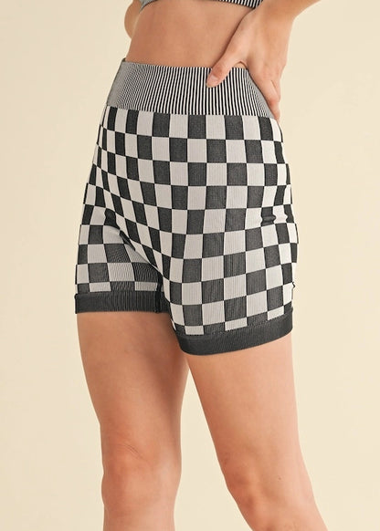 Checkmate Cropped Biker Shorts